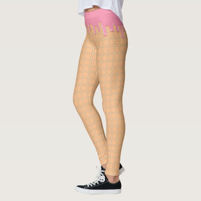 Yummy rosa Waffelkegel Leggings der Eiscreme (Links)