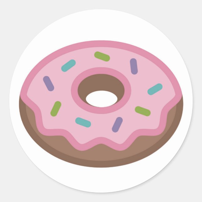 Yummy Sprinkle Donut Emoji Runder Aufkleber (Vorderseite)