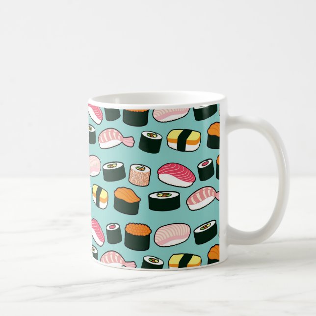 Yummy Sushi Fun Illustriertes Muster Tasse (Rechts)