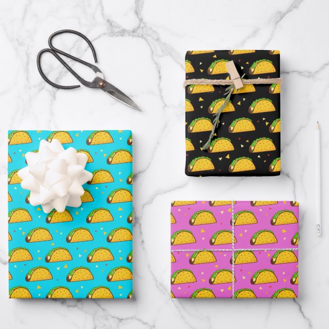 Yummy Taco Pattern Geschenkpapier Set (Vorderseite)
