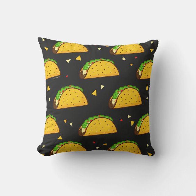 Yummy Taco Pattern Kissen (Vorderseite)