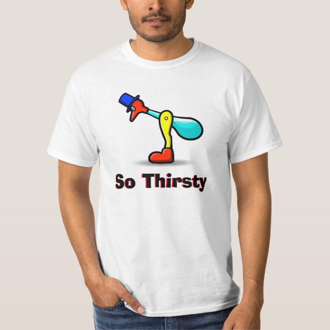Yummys offizielle "so durstige" T mit Drinky Vogel T-Shirt (Vorderseite)