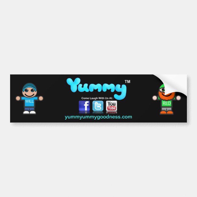 Yummyummygoodness.com-Autoaufkleber "Yummy" TM Autoaufkleber (Vorne)