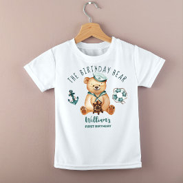 Yunge nautische Teddy Bär Party Brauch Baby T-shirt