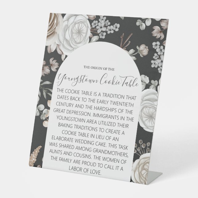 YUNGSTOWN COOKIE TABLE WEDING SIGN SOCKELSCHILD (Vorderseite)