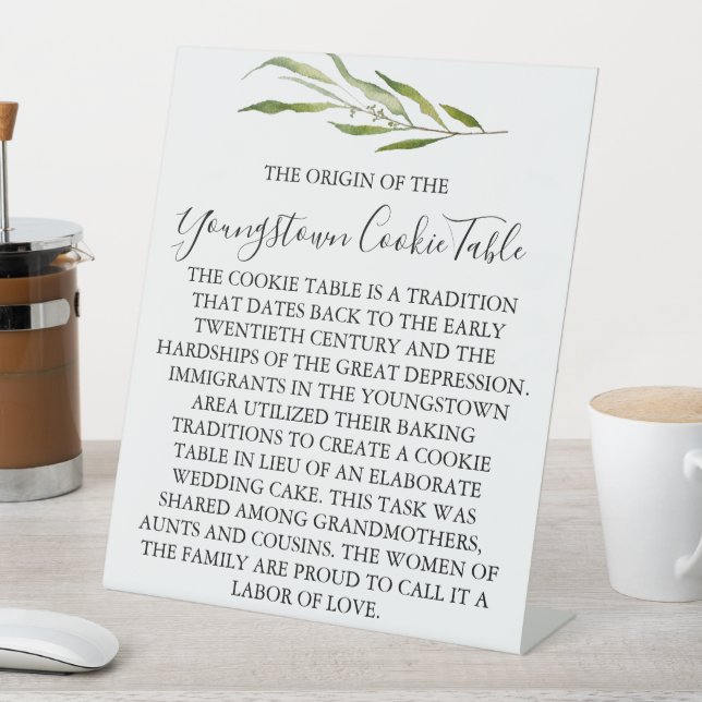 YUNGSTOWN COOKIE TABLE WEDING SIGN SOCKELSCHILD (In Situ)