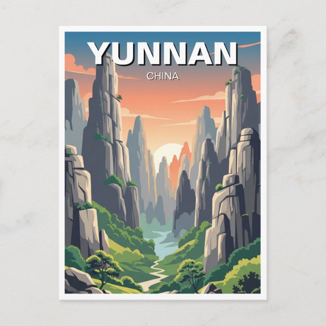 Yunnan Stone Forest China Postkarte (Vorderseite)