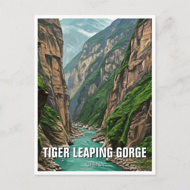 Yunnan Tiger Leaping Gorge China Travel Postkarte (Vorderseite)