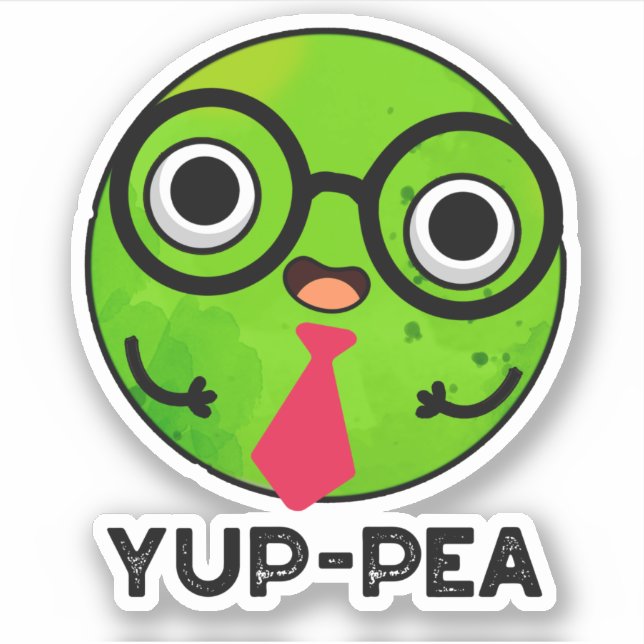 Yup-pea Funny Yuppie Veggie Pea Pun Aufkleber (Vorderseite)