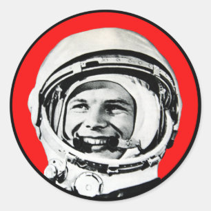 Yuri Gagarin, sowjetischer Held und Kosmonaut Runder Aufkleber