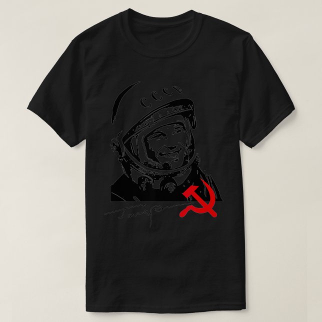 Yuri Gagarin UdSSR Roscosmos Cosmonaut T-Shirt (Design vorne)