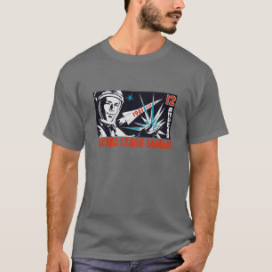 Yuri Gagarin - Vintage sowjetische Raum-Propaganda T-Shirt