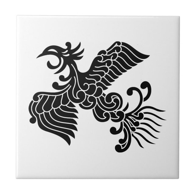 Yusoku Phönix Fliese (Vorderseite)