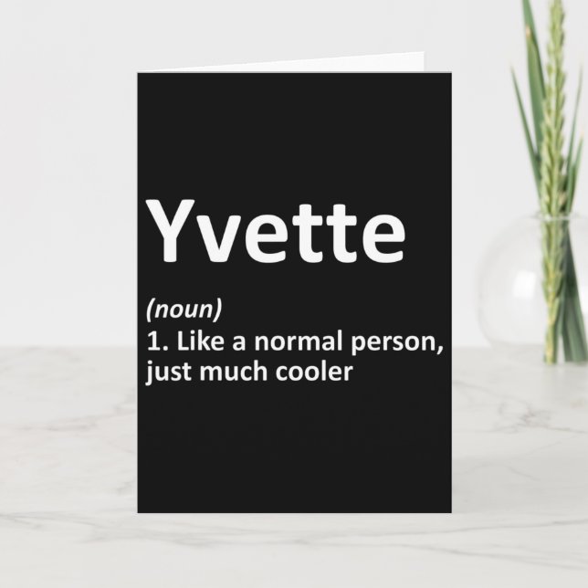 Yvette Definition Personalized Name Funny Birthday Karte (Vorderseite)
