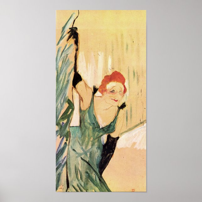 Yvette Guilbert, Henri de Toulouse-Lautrec Poster (Vorne)