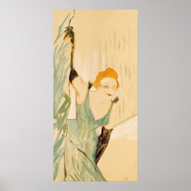 Yvette Guilbert mit einem Vorhang-Ruf, 1894 Poster (Vorne)