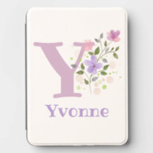 Yvonne Name mit floralem Design
