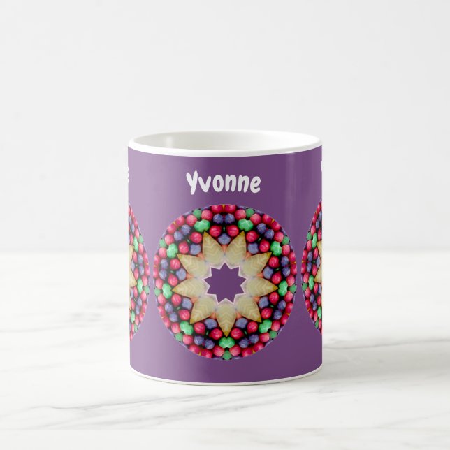 YVONNE ~ Personalisierter Ostercreme-Muster-Kaffee Kaffeetasse (Mittel)