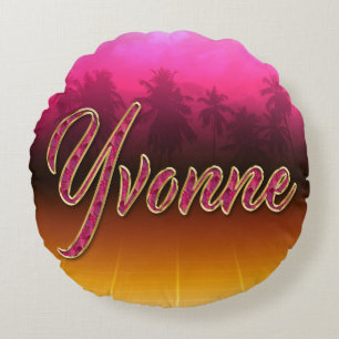 Yvonne Vorname Name golden pink Kissen