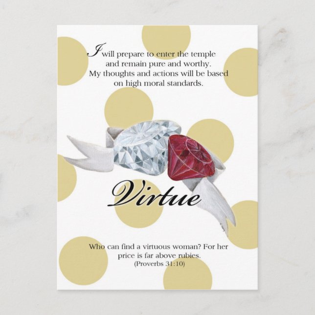 YW Value Card - VIRTUE Postkarte (Vorderseite)