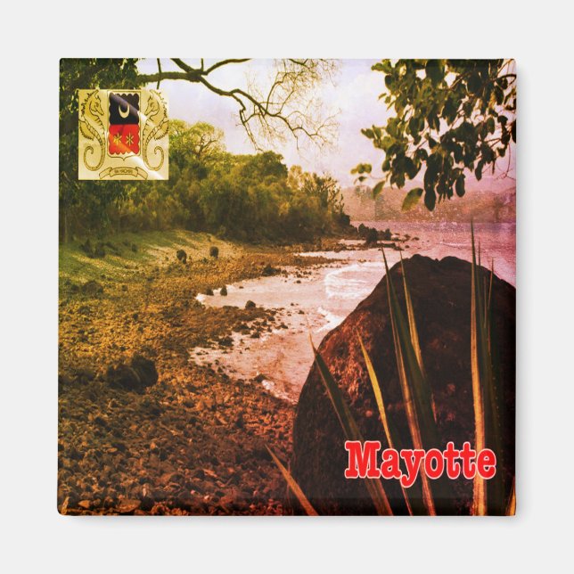 Z003 MAYOTTE, Strand, Afrika, Kühlschrank Magnet (Vorne)