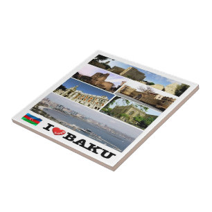 Z009 I Liebe BAKU, Aserbaidschan, Asien. Fliese