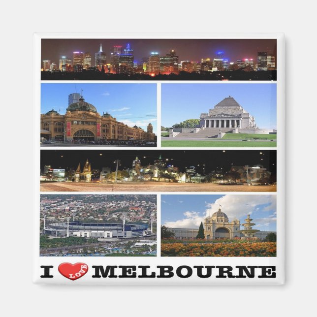 Z038 MELBOURNE I Liebe, Australien, Ozeanien, Frid Magnet (Vorne)
