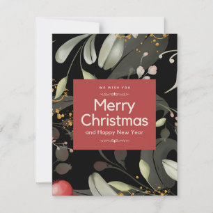 z100TageWeihnachten,Wald,Bäume,Aquarellwald,Wander Feiertagskarte