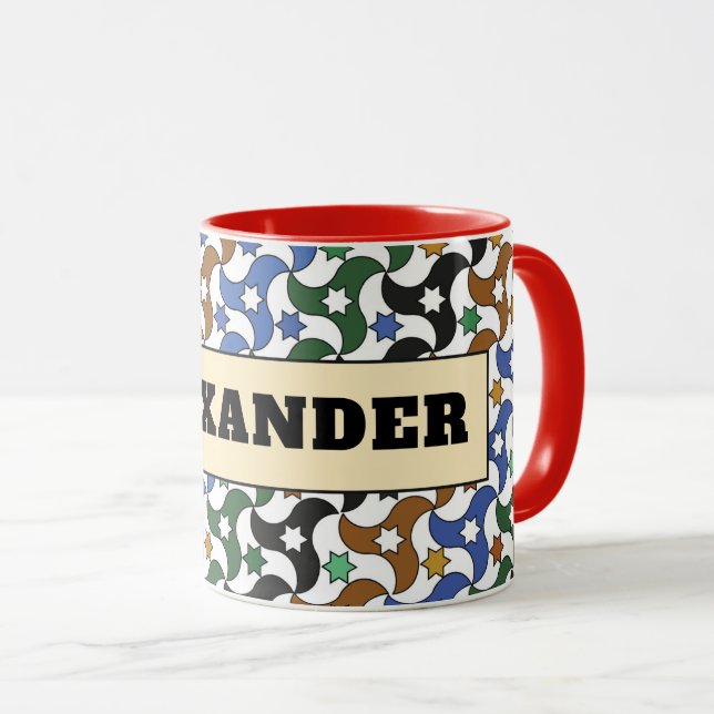 Z12-Alexander Brooks Mug – Custom Geometric Design Tasse (VorderseiteRechts)