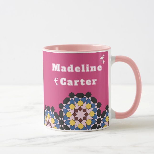 Z9-Rose & Geometric Elegance Tasse (Rechts)