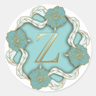 Z-Aufkleber in Monogramm Runder Aufkleber