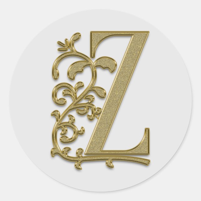 Z-Aufkleber in Monogramm Runder Aufkleber (Vorderseite)