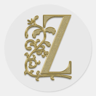 Z-Aufkleber in Monogramm Runder Aufkleber