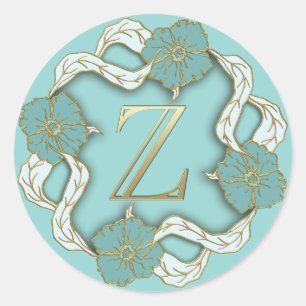 Z-Aufkleber in Monogramm Runder Aufkleber
