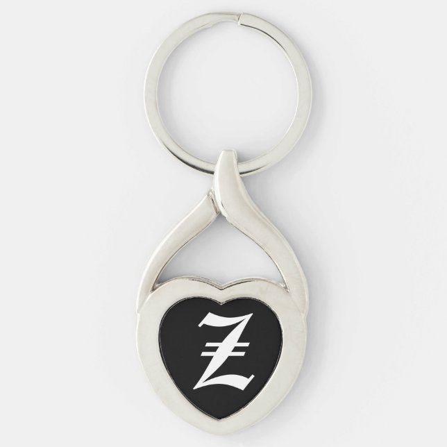 "Z" Black Heart Keychain Schlüsselanhänger (Vorderseite)