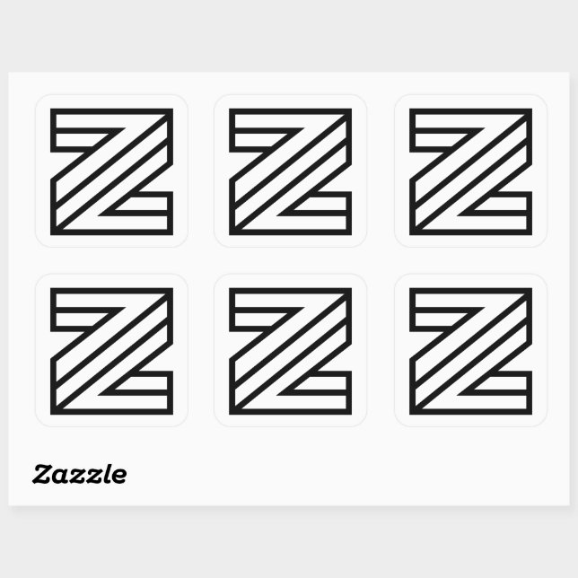 Z Buchstabe  Quadratischer Aufkleber (Blatt)