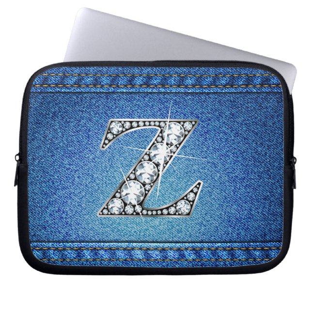 Z "Diamond" Denim Stitching Electronics Bag Laptopschutzhülle (Vorderseite)
