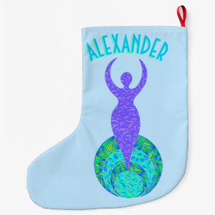 Z die Göttin-grüner und lila Erdmutter-Mystiker Großer Weihnachtsstrumpf