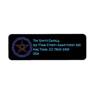 Z Farbiges Pentagramm Symbol Pagan Wicca Neues Zei