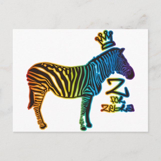 Z für Zebra Postkarte (Vorderseite)