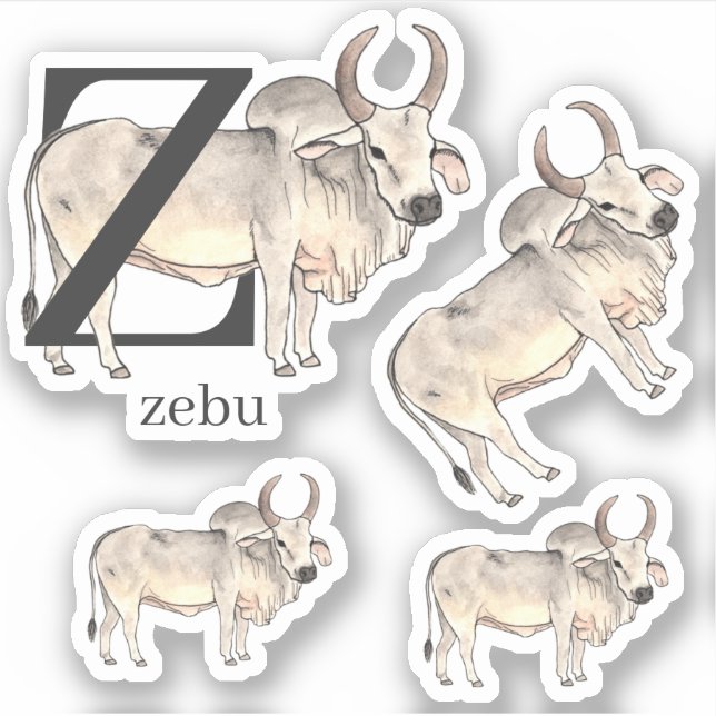 Z für Zebu-Aufkleber Aufkleber (Vorderseite)