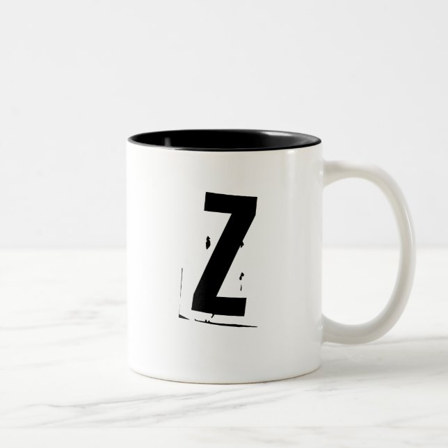 "Z-" Initialen-/-monogramm-Tasse Zweifarbige Tasse (Rechts)