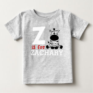 Z ist für Zachary & Kids Name Personalisiert Baby T-shirt