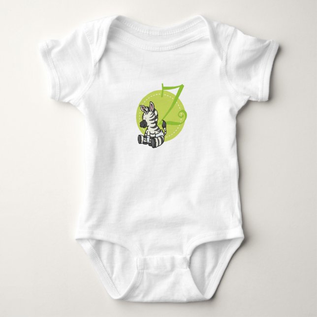Z ist für Zebra Baby Strampler (Vorderseite)