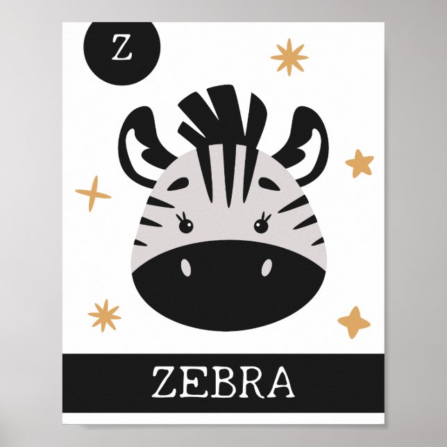 Z ist für Zebra, Kinderzimmer, Schlafzimmer, Kinde Poster (Vorne)