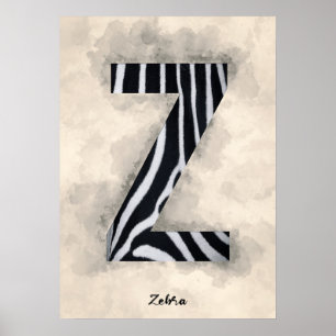 Z ist für Zebra Poster