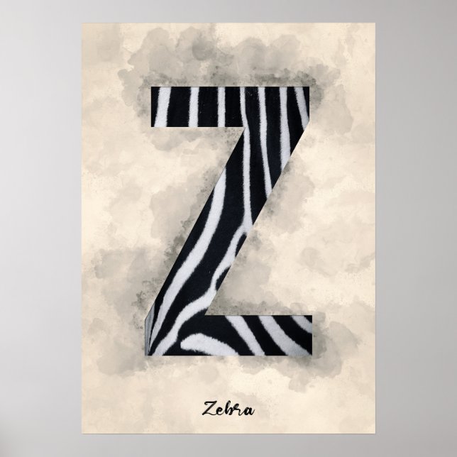 Z ist für Zebra Poster (Vorne)
