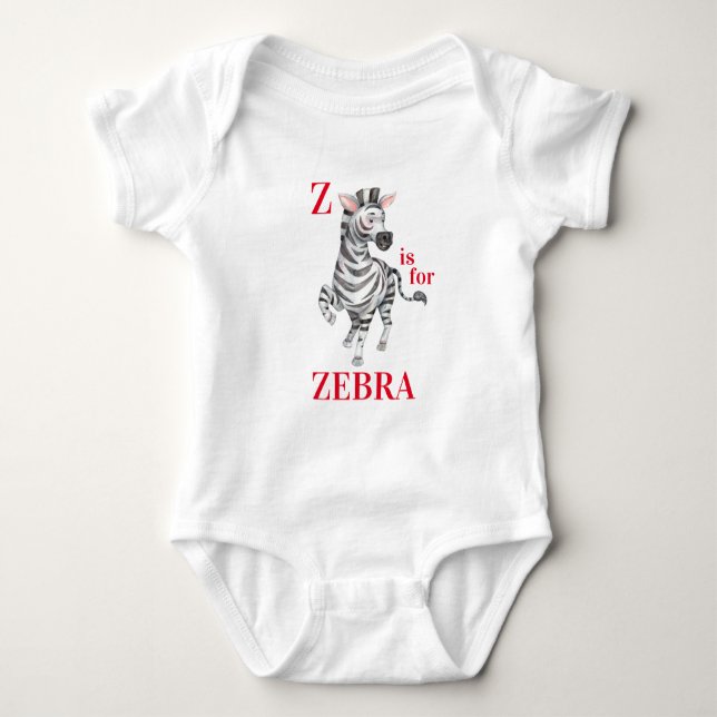 Z ist für ZEBRA Whimsical Baby Strampler (Vorderseite)