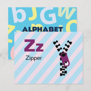 Z ist für Zipper - Alphabet Flash Card Postkarte