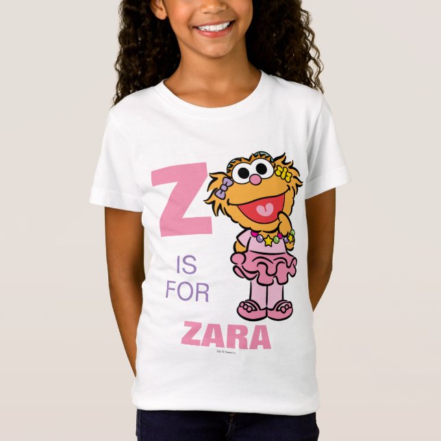 Z ist für Zoe | Name hinzufügen T-Shirt (Vorderseite)